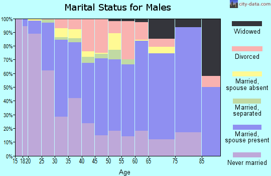 Zip code 35209 marital status for males