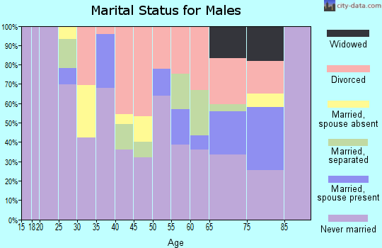 Zip code 35234 marital status for males