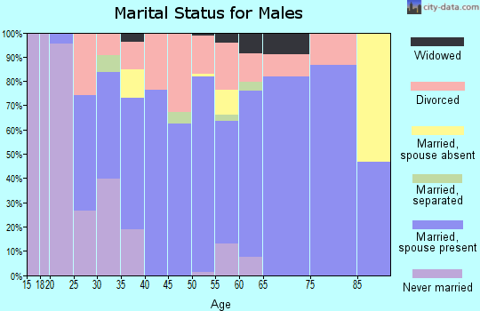 Zip code 35444 marital status for males