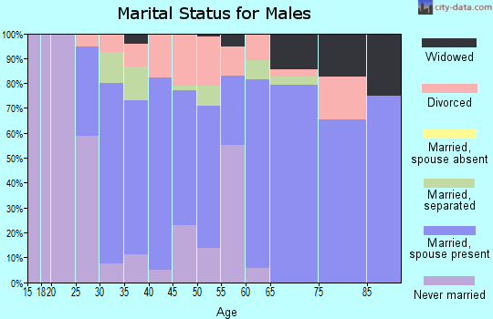 Zip code 35474 marital status for males