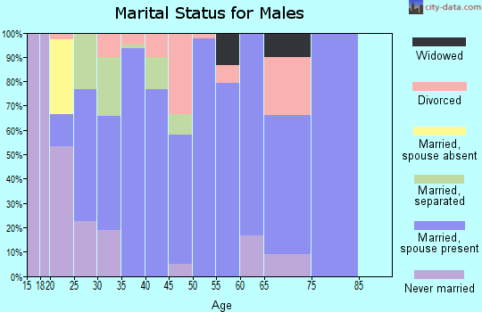 Zip code 35490 marital status for males