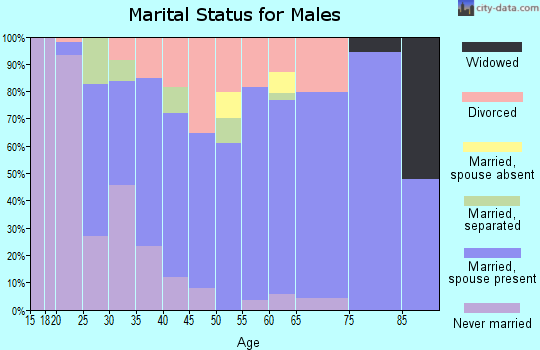 Zip code 35503 marital status for males