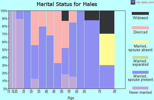 Zip code 35543 marital status for males