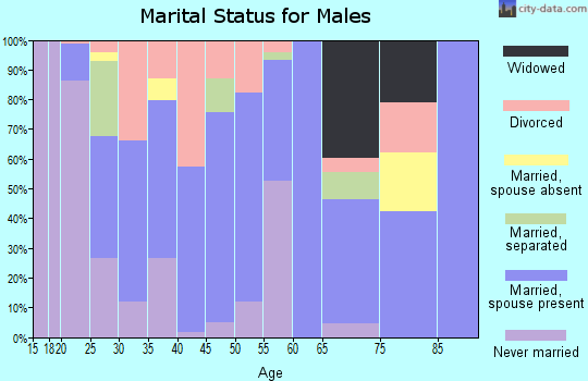 Zip code 35553 marital status for males