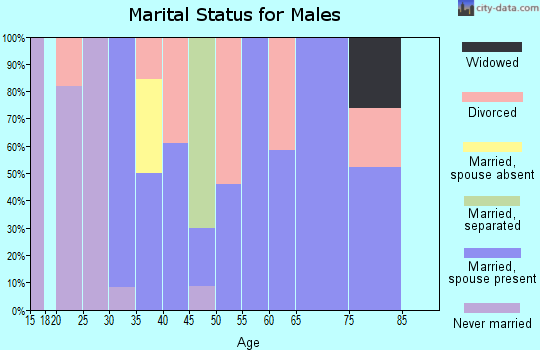 Zip code 35571 marital status for males