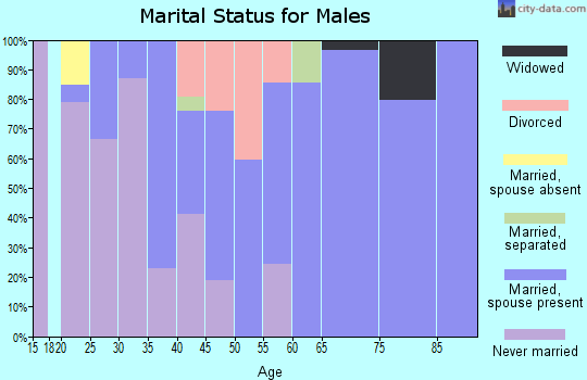Zip code 35575 marital status for males