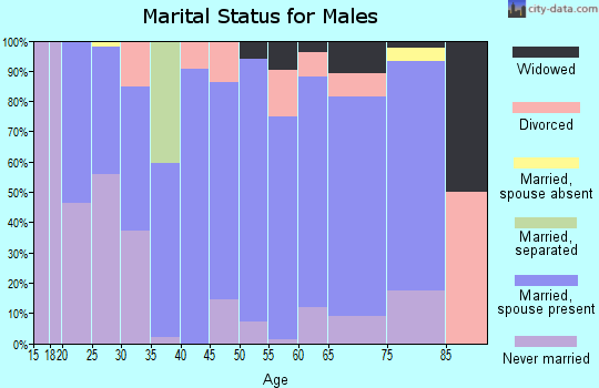 Zip code 35581 marital status for males