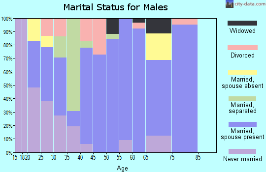 Zip code 35586 marital status for males