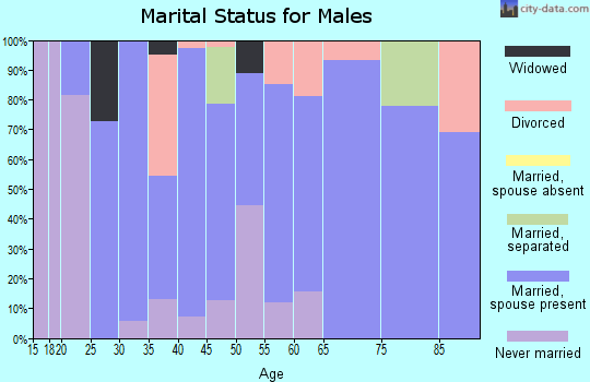 Zip code 35593 marital status for males