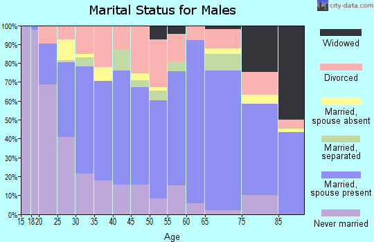 Zip code 35611 marital status for males