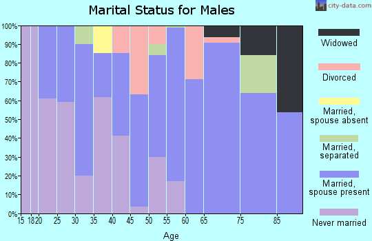 Zip code 35618 marital status for males