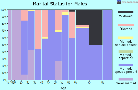 Zip code 35621 marital status for males