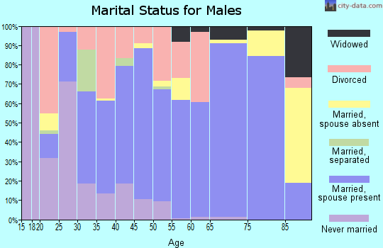 Zip code 35622 marital status for males