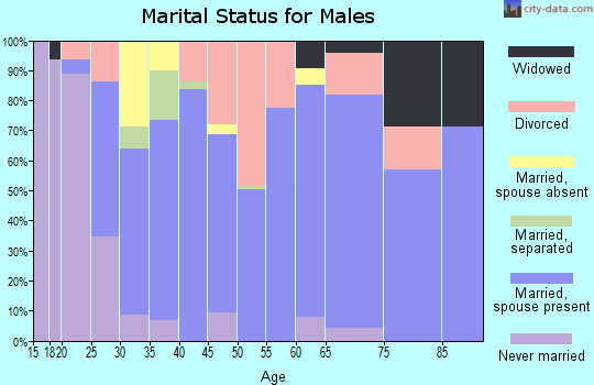 Zip code 35654 marital status for males