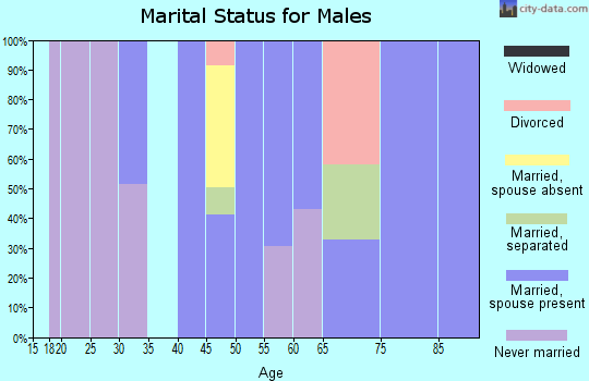 Zip code 35671 marital status for males