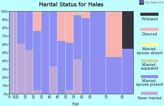 Zip code 35677 marital status for males