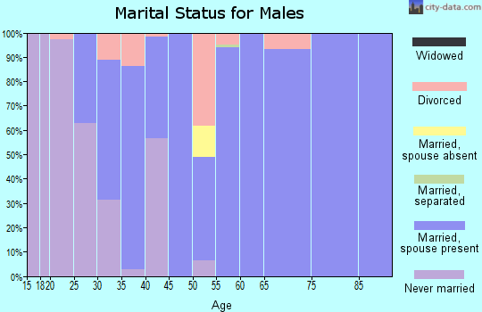 Zip code 35744 marital status for males