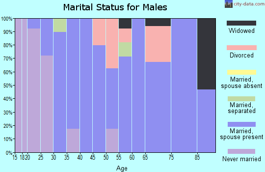 Zip code 35754 marital status for males