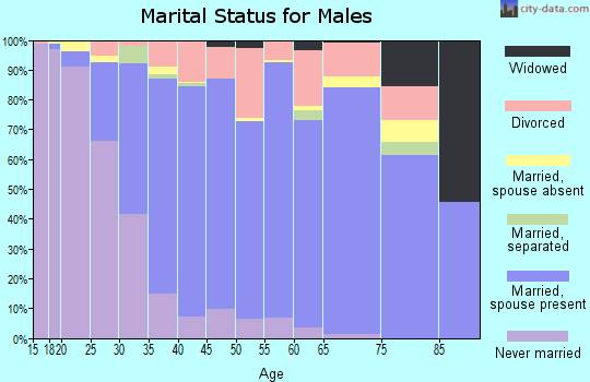 Zip code 35758 marital status for males