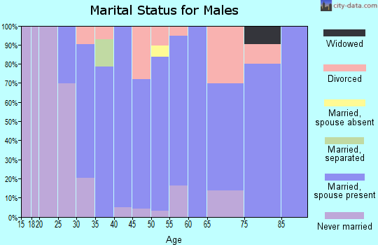 Zip code 35759 marital status for males