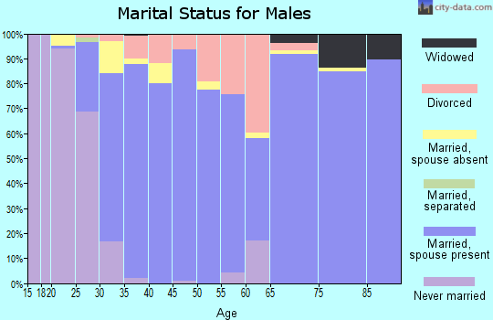 Zip code 35763 marital status for males