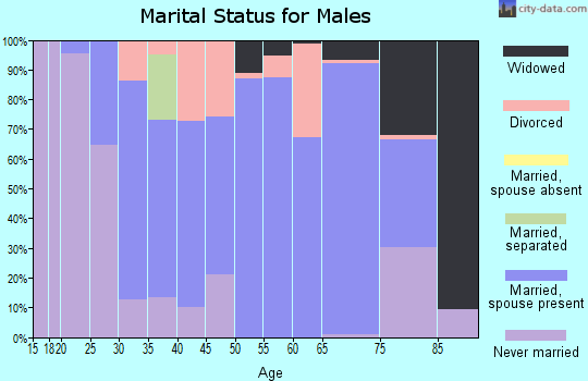 Zip code 35765 marital status for males