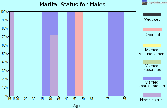 Zip code 35766 marital status for males