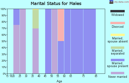 Zip code 35775 marital status for males