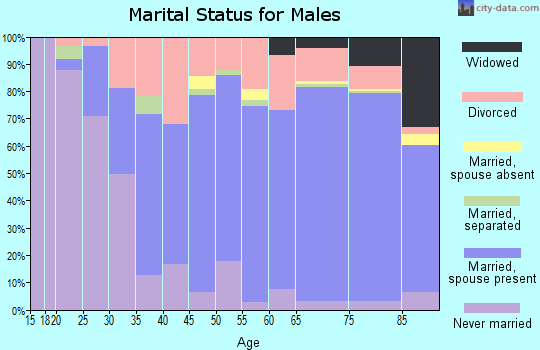 Zip code 35802 marital status for males