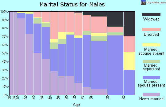 Zip code 35810 marital status for males