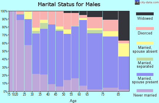 Zip code 35811 marital status for males