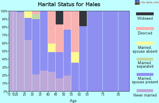 Zip code 35824 marital status for males