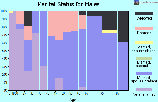 Zip code 35905 marital status for males