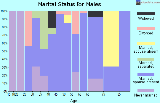 Zip code 35958 marital status for males