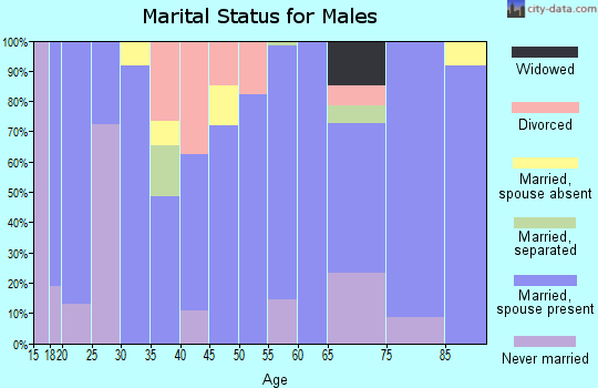 Zip code 35973 marital status for males