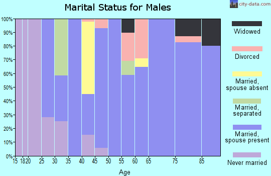 Zip code 35974 marital status for males