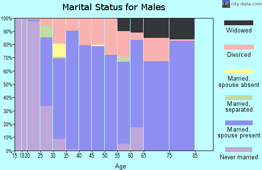 Zip code 35986 marital status for males