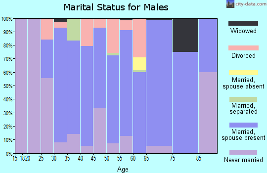 Zip code 35989 marital status for males