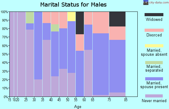 Zip code 36003 marital status for males