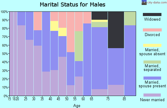 Zip code 36005 marital status for males