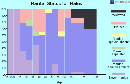 Zip code 36020 marital status for males