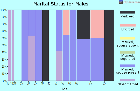 Zip code 36030 marital status for males
