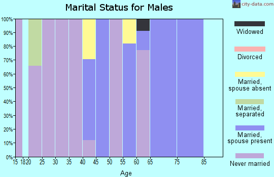 Zip code 36481 marital status for males