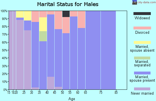 Zip code 36521 marital status for males