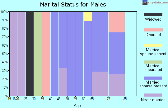 Zip code 36539 marital status for males