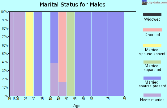 Zip code 36540 marital status for males