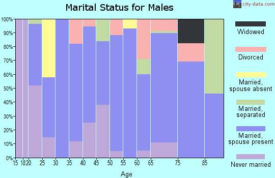 Zip code 36558 marital status for males