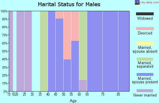 Zip code 36579 marital status for males