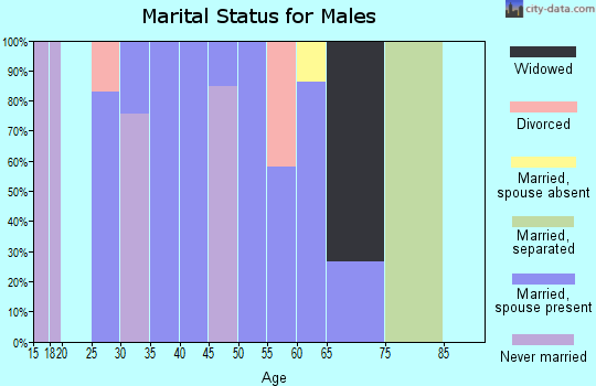 Zip code 36585 marital status for males