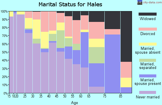 Zip code 36603 marital status for males